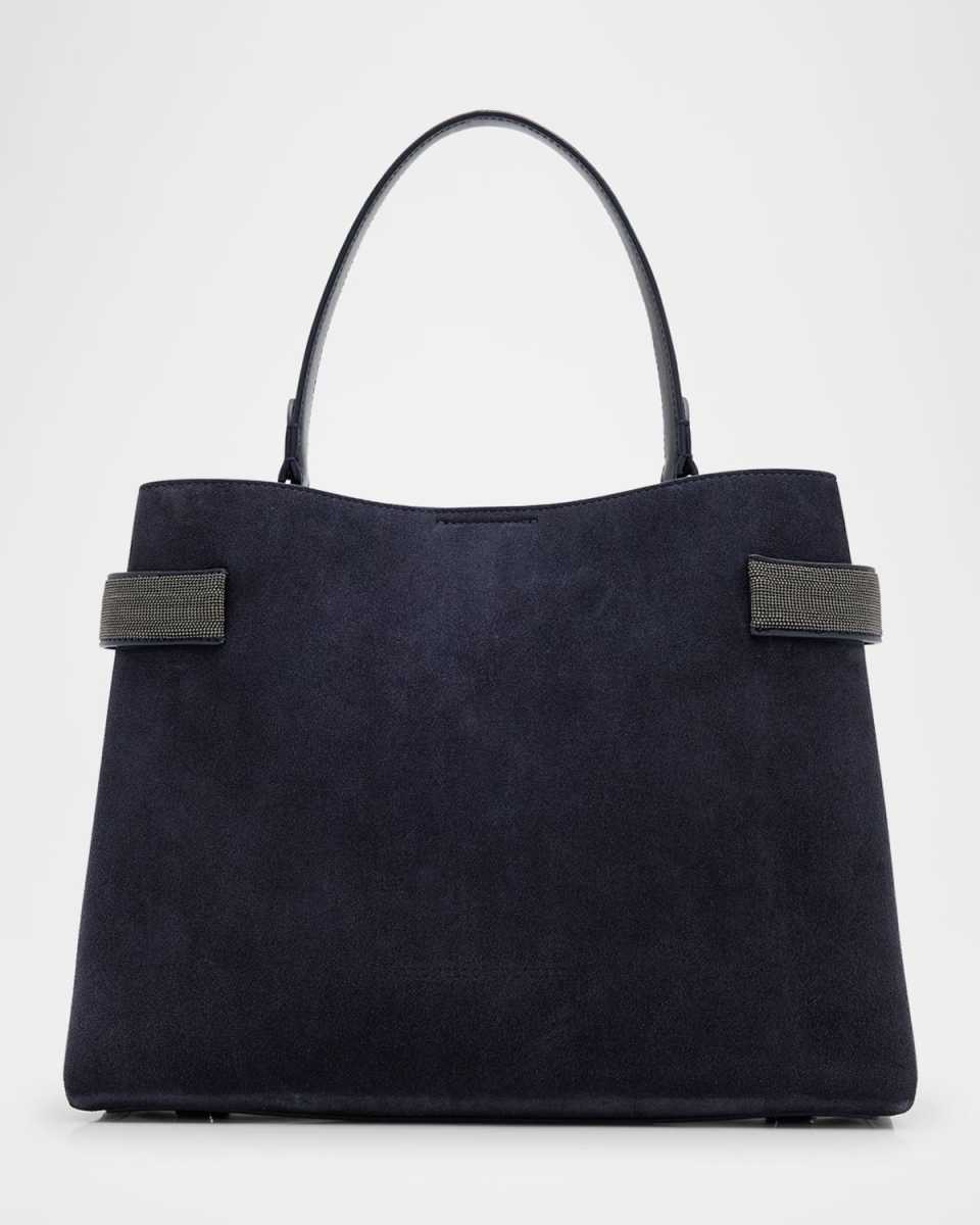 Essense Medium Monili Suede Top-Handle Bag